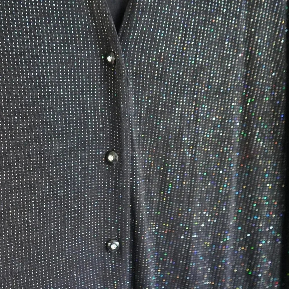 VTG Ronni Nicole Sparkly Multi Color Glitter Maxi Cardigan Jacket Dress Up 24W - Picture 3 of 10
